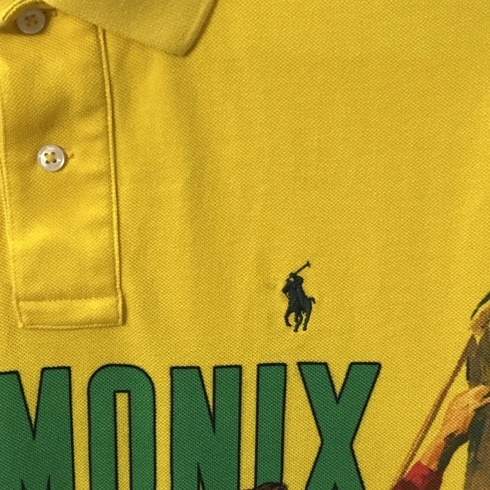 Mens RARE‎ Polo Ralph Lauren Chamonix Mt. Blanc Classic Fit Mesh Polo Shirt Med